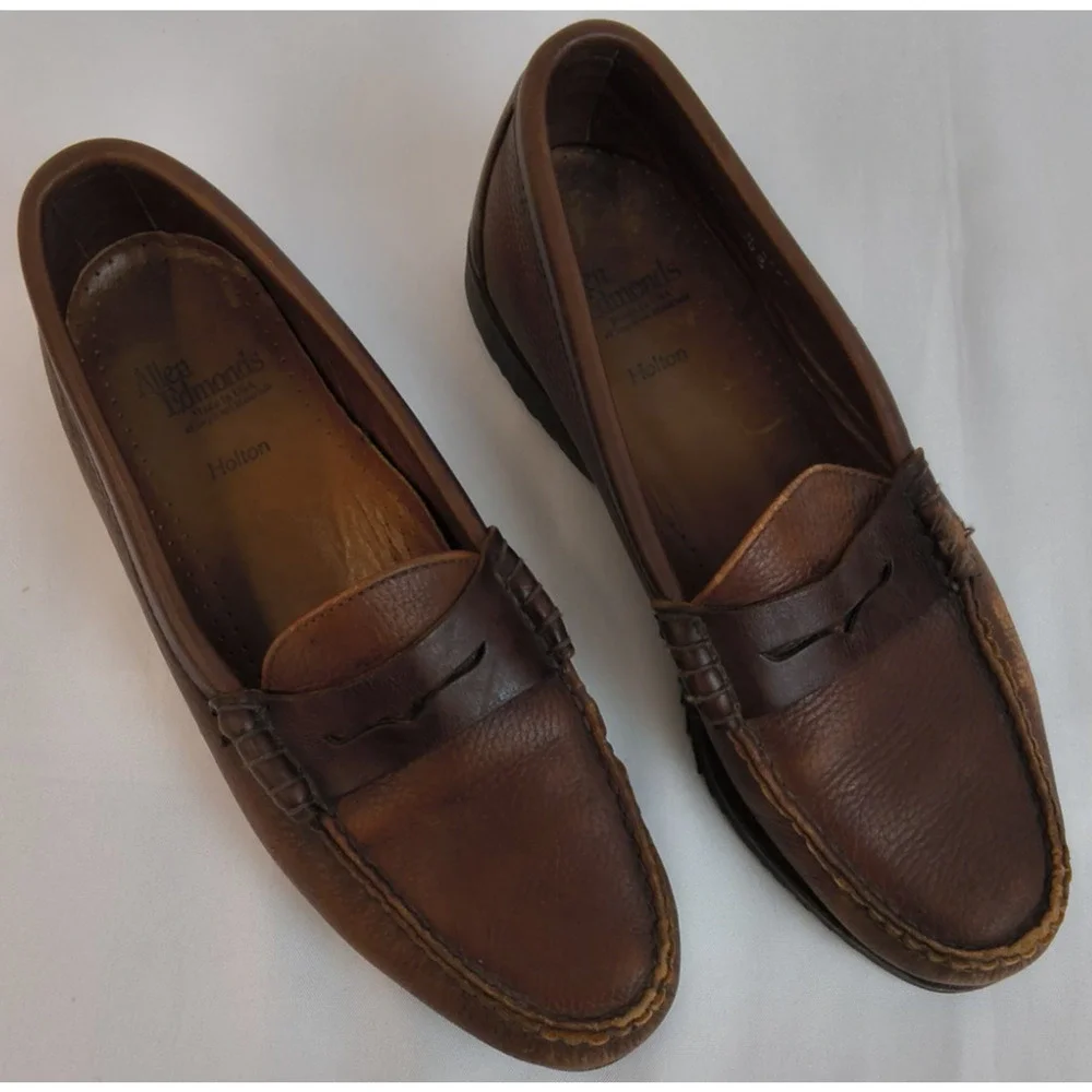 Allen Edmonds Holton Loafers Men's 10D Brown Leather Business Casual #W5237